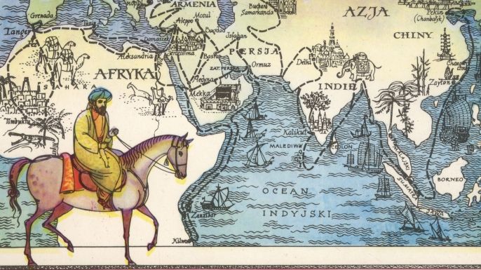 Arab traveller illustrated map