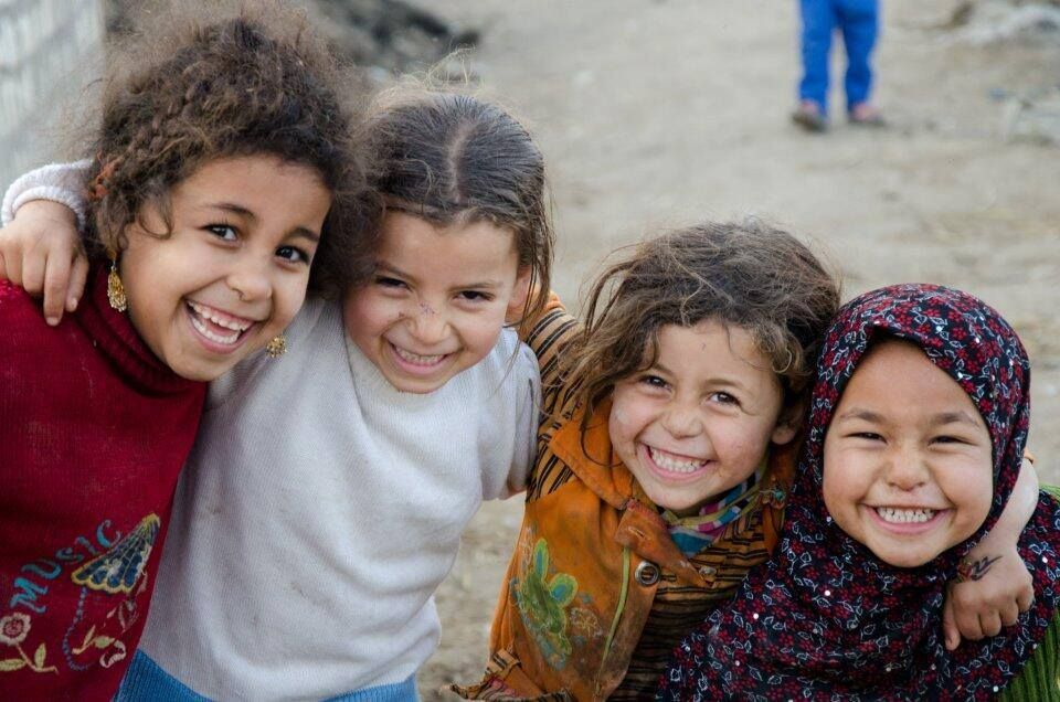 Arab children smiling